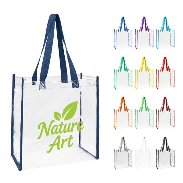 12"x12"x6" PVC Clear Stadium Tote Bag W/ Handle