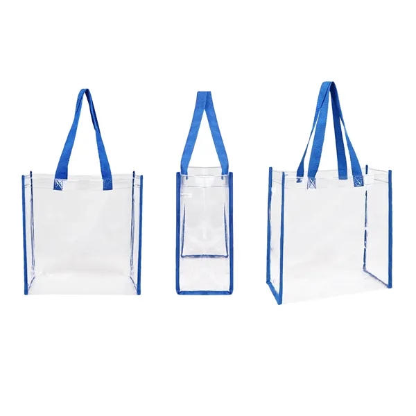 12"x12"x6" PVC Clear Stadium Tote Bag W/ Handle