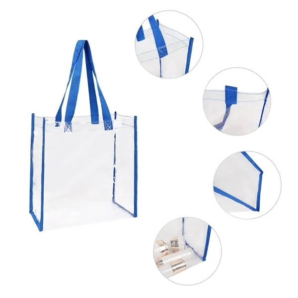 12"x12"x6" PVC Clear Stadium Tote Bag W/ Handle