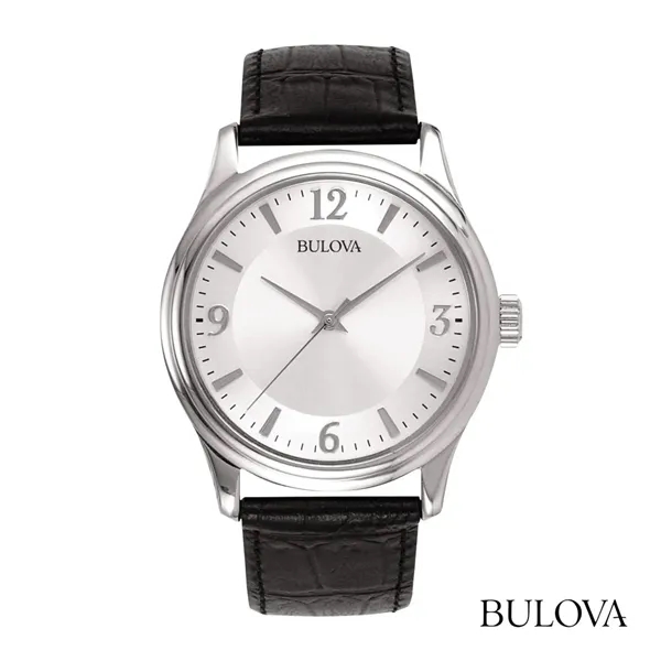 Bulova® Men's Leather Strap Watch