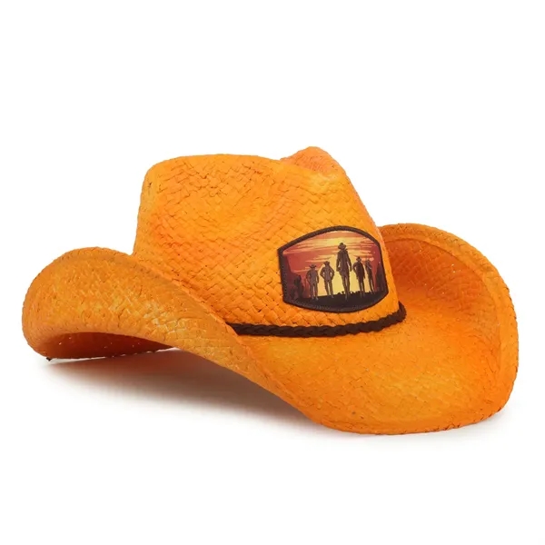 Embroiderable Straw Hat with New Braided Leather Band