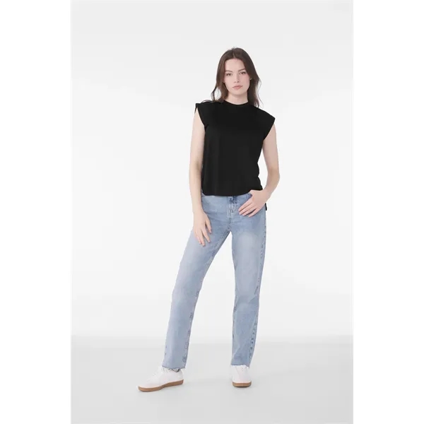 BELLA+CANVAS Women's Flowy Muscle Tee with Rolled Cuffs