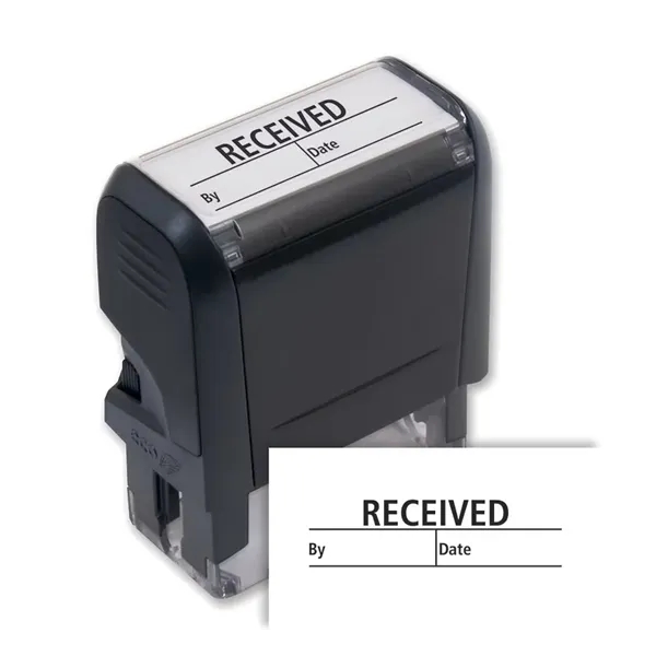 Custom Stamps - RECEIVED with By & Date Boxes, Self-Inking