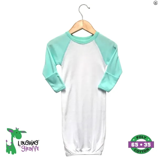 Baby Sleep Gown Raglan w/Mittens Pastel - Laughing Giraffe® - Baby Sleep Gown Raglan w/Mittens Pastel - Laughing Giraffe® - Image 0 of 2
