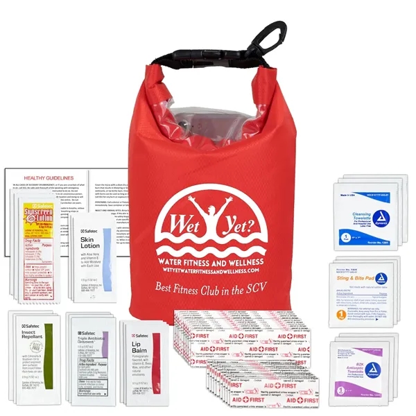 40 Piece First Aid Kit in Water Resistant Dry Bag - ASHLAND