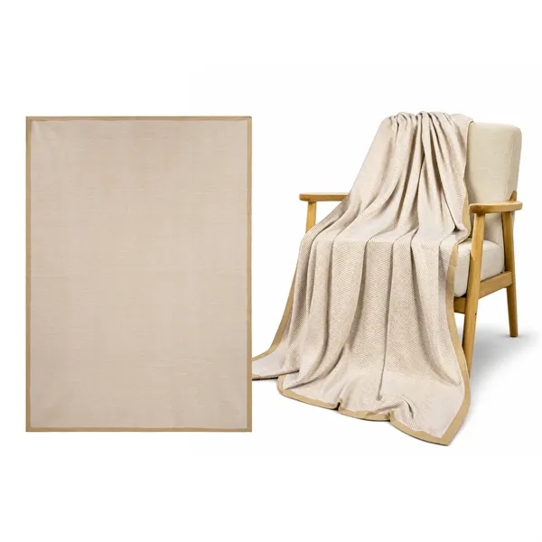 Embroidered Cozy Knitted Throw Blanket 51"x67"