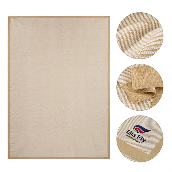 Embroidered Cozy Knitted Throw Blanket 51"x67"