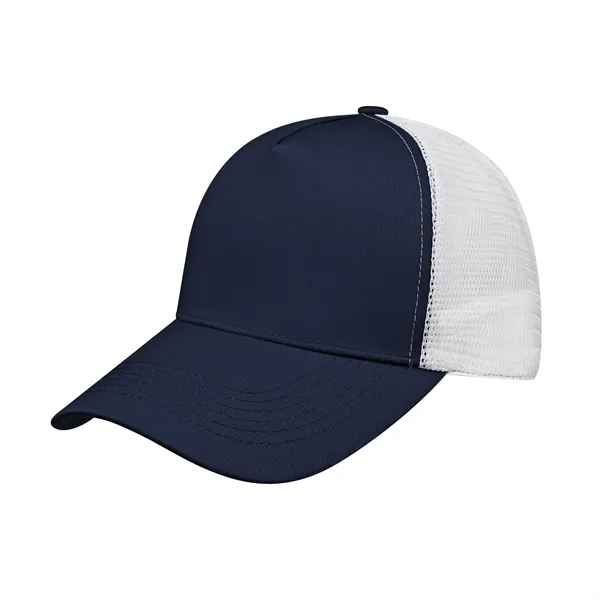 5 Panel Structured Snapback Trucker Cap W/ Mesh Back