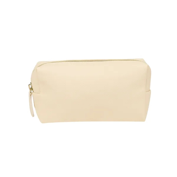 Portable PU Leather Zipper Cosmetic Pouch Makeup Bag