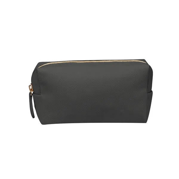 Portable PU Leather Zipper Cosmetic Pouch Makeup Bag