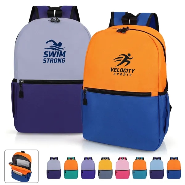 Two Tone Oxford Waterproof Daily Travel Backpack