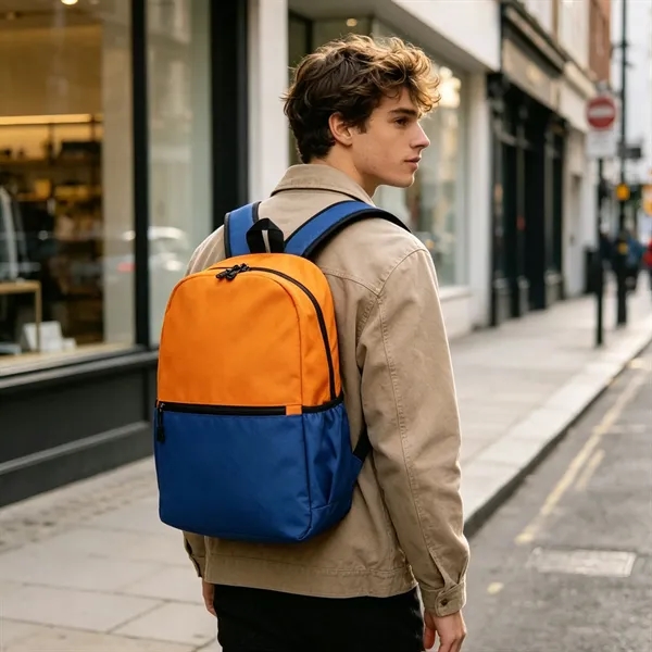 Two Tone Oxford Waterproof Daily Travel Backpack