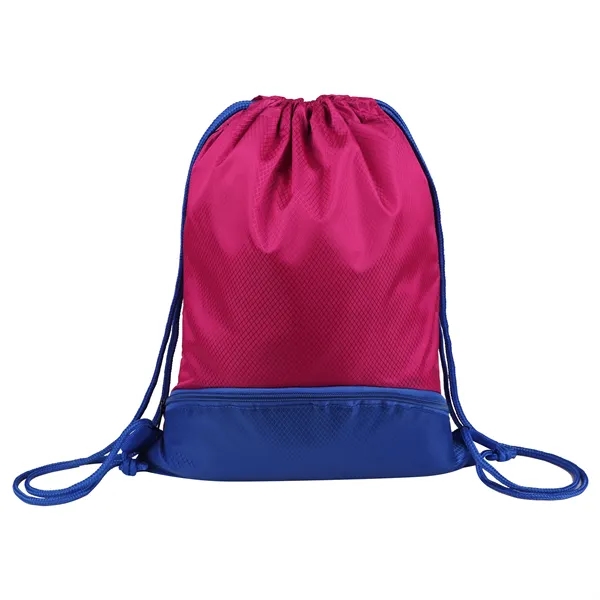 Two Tone Large Sports Drawstring Backpack Bag