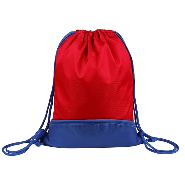 Two Tone Large Sports Drawstring Backpack Bag