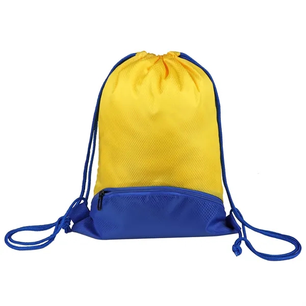 Two Tone Large Sports Drawstring Backpack Bag