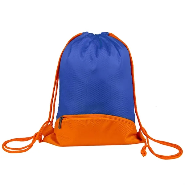 Two Tone Large Sports Drawstring Backpack Bag