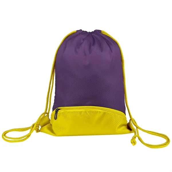 Two Tone Large Sports Drawstring Backpack Bag