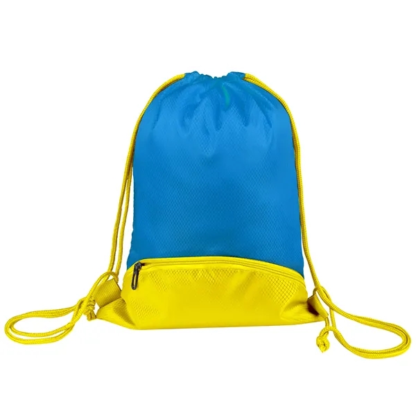 Two Tone Large Sports Drawstring Backpack Bag