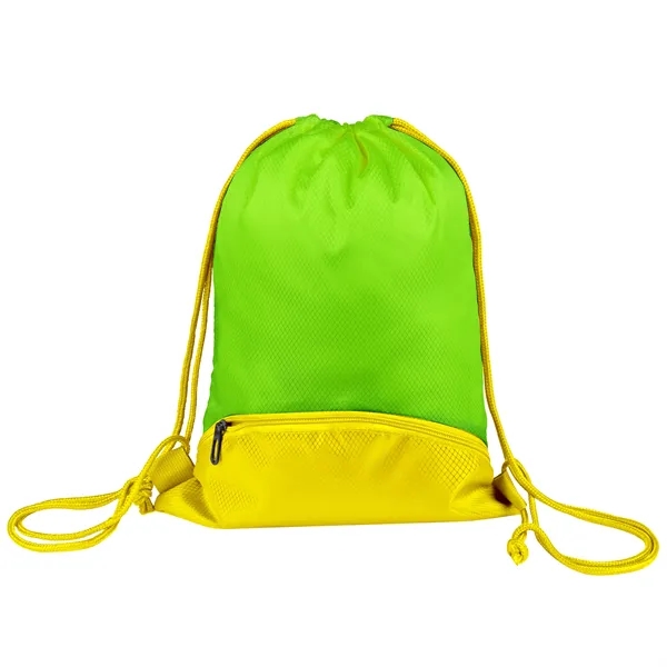 Two Tone Large Sports Drawstring Backpack Bag