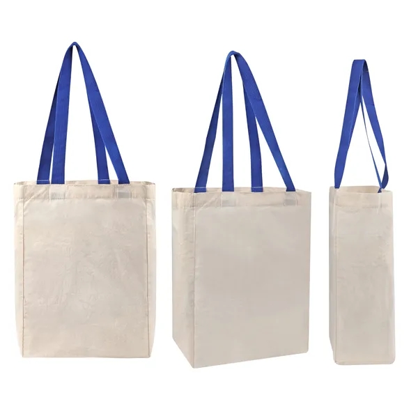 5Oz Cotton Canvas Grocery Tote Bag W/ Gusset