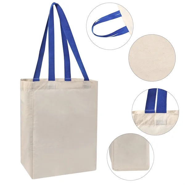 5Oz Cotton Canvas Grocery Tote Bag W/ Gusset