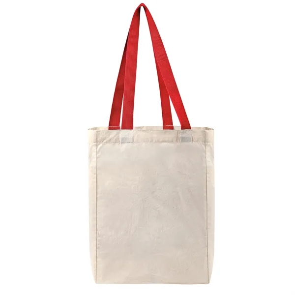 5Oz Cotton Canvas Grocery Tote Bag W/ Gusset