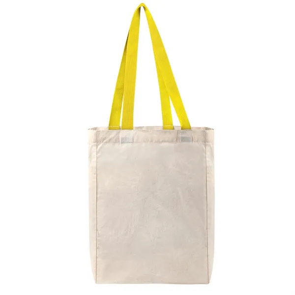 5Oz Cotton Canvas Grocery Tote Bag W/ Gusset