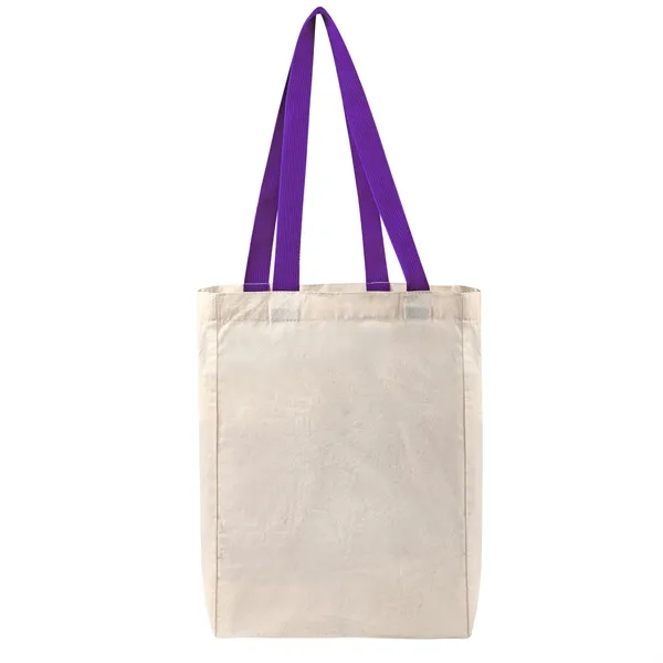 5Oz Cotton Canvas Grocery Tote Bag W/ Gusset
