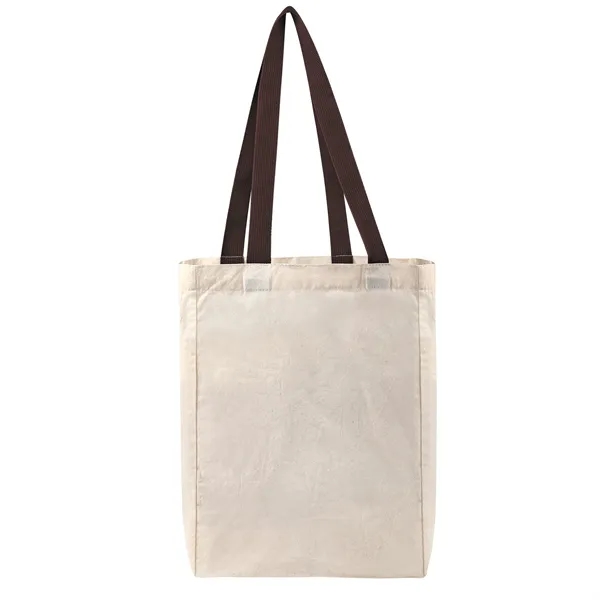 5Oz Cotton Canvas Grocery Tote Bag W/ Gusset