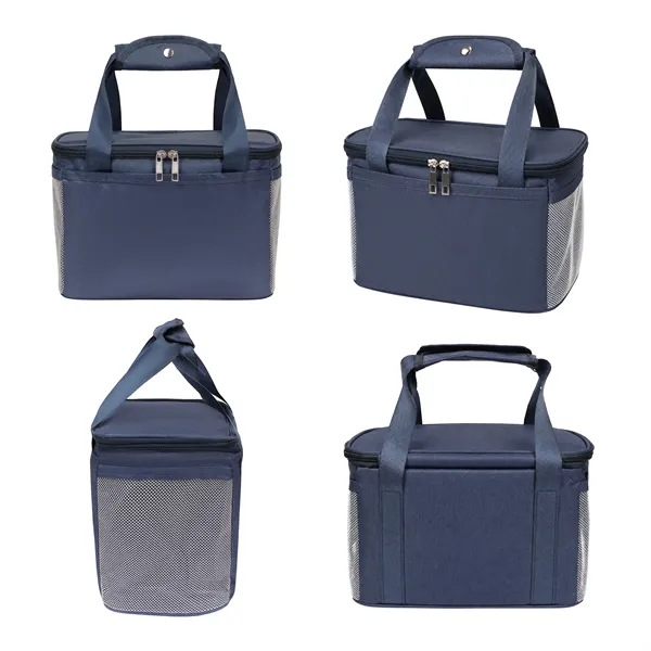 Portable Oxford Insulated Cooler Lunch Bag W/ Mesh Pocket