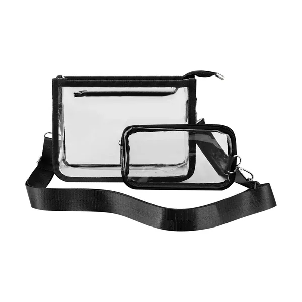 Security Clear PVC Crossbody Bag W/ Separate Pouch