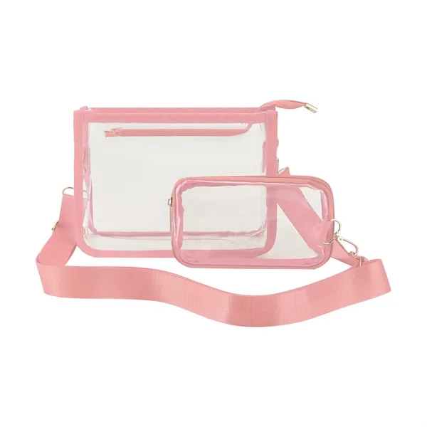 Security Clear PVC Crossbody Bag W/ Separate Pouch