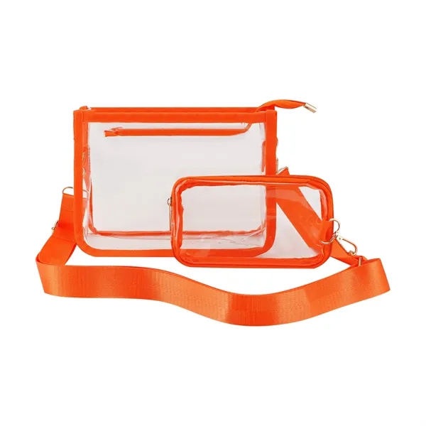 Security Clear PVC Crossbody Bag W/ Separate Pouch