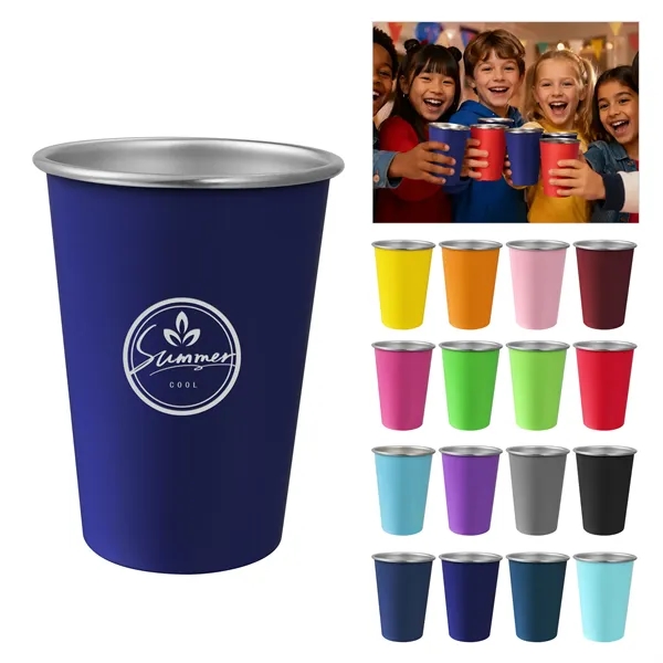16oz Colorful Stackable Stainless Steel Pint Cup