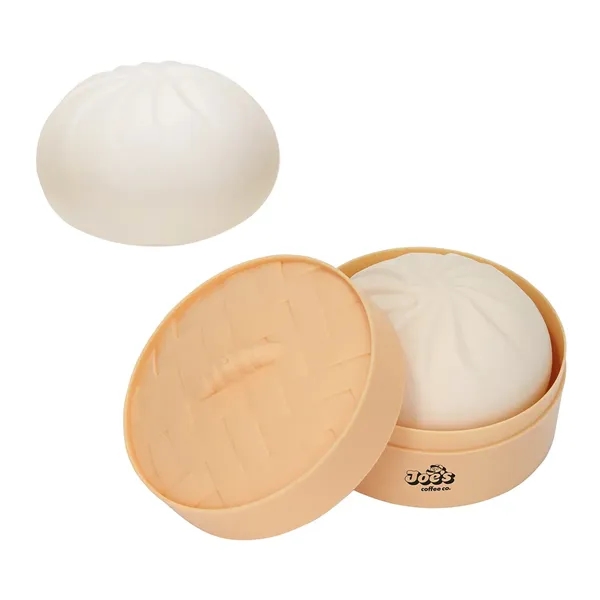 Custom Squishy Dumpling Stress Reliever with Steamer Basket