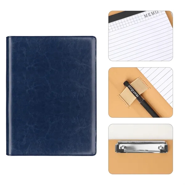 PU Leather Business Portfolio Folder W/ Clipboard & Pen