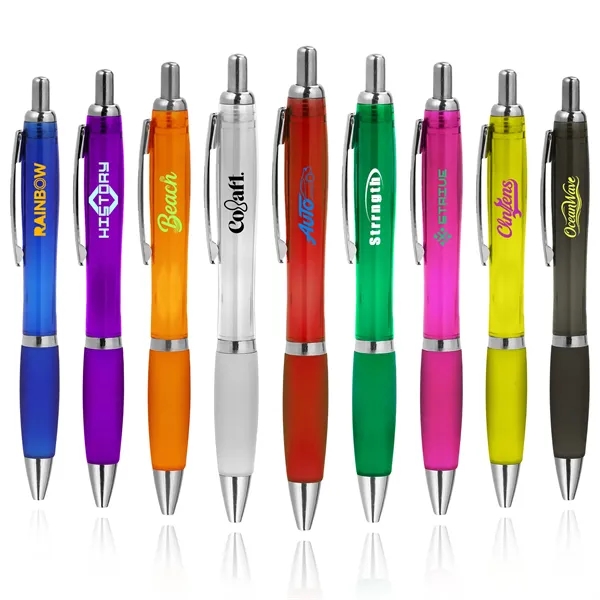 1.0mm Plastic Retractable Ballpoint Pen Soft Grip