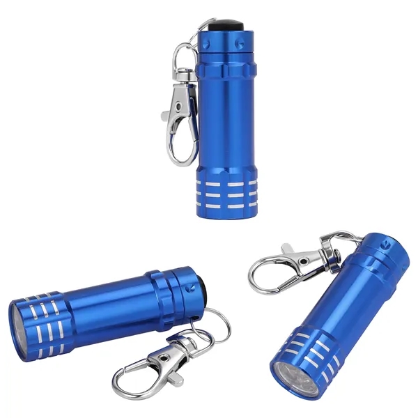 3 LED Mini Keychain Flashlight W/ Swivel Lobster Clasp