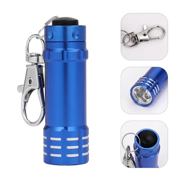 3 LED Mini Keychain Flashlight W/ Swivel Lobster Clasp