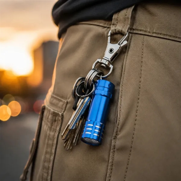 3 LED Mini Keychain Flashlight W/ Swivel Lobster Clasp