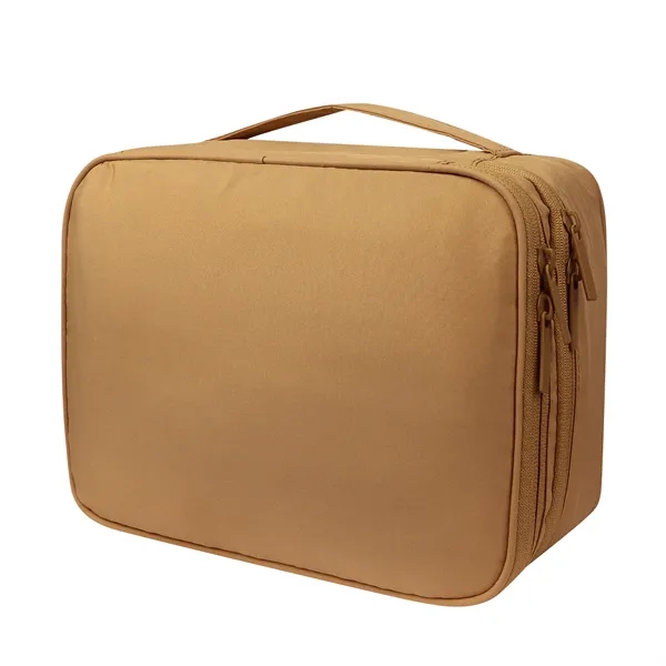 Portable Double Layer Travel Makeup Bag W/ Handle