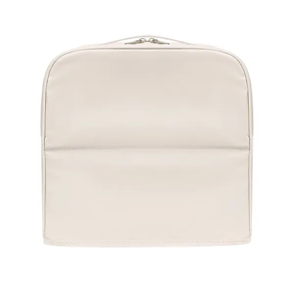 Large Opening PU Leather Travel Makeup Bag W/ Handle