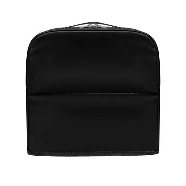 Large Opening PU Leather Travel Makeup Bag W/ Handle