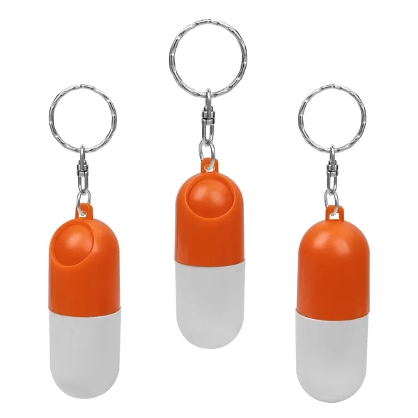 Portable Capsule Pill Case W/ Rotatable Keychain