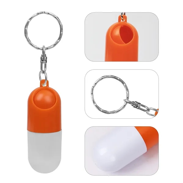 Portable Capsule Pill Case W/ Rotatable Keychain