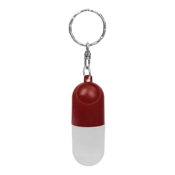 Portable Capsule Pill Case W/ Rotatable Keychain