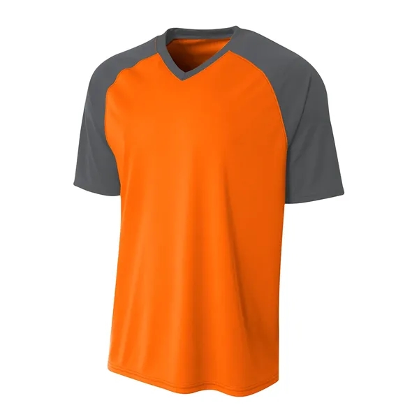 A4 Youth Polyester V-Neck Strike Jersey with Contrast Sle... - A4 Youth Polyester V-Neck Strike Jersey with Contrast Sle... - Image 10 of 31