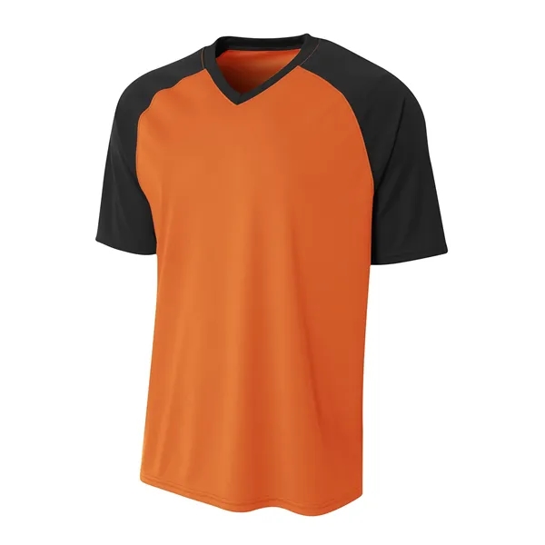 A4 Youth Polyester V-Neck Strike Jersey with Contrast Sle... - A4 Youth Polyester V-Neck Strike Jersey with Contrast Sle... - Image 13 of 31