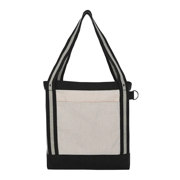 Custom V Natural Striped Recycled Cotton Boat Bag