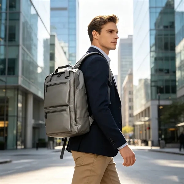 Soft Leather Travel Business Laptop Backpack